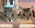Custom hand-drawn pastel pet portrait 15.5” x 12” created from your photo