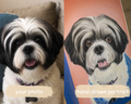 Hand-Drawn Framed Pastel Pet Portrait 9.5” x 7” with Museum Glass