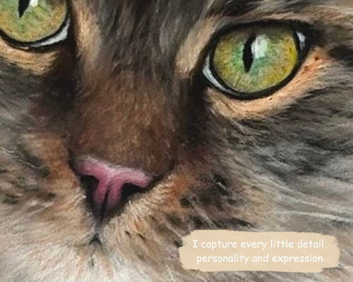 Custom hand-drawn pastel pet portrait  9.5” x 7” created from your photo